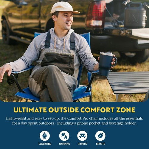 GCI Outdoor Comfort Pro Chair - Durable & Lightweight Design | Heathered Pewter Gray