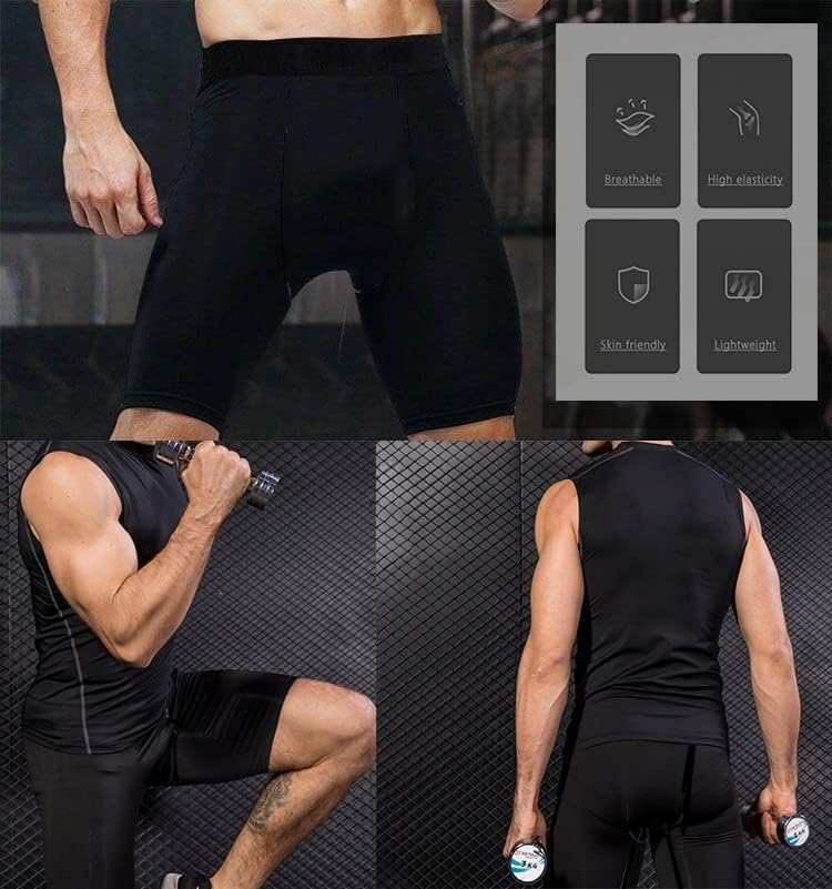 Men's Compression Running Shorts - Quick-Drying, Small, White