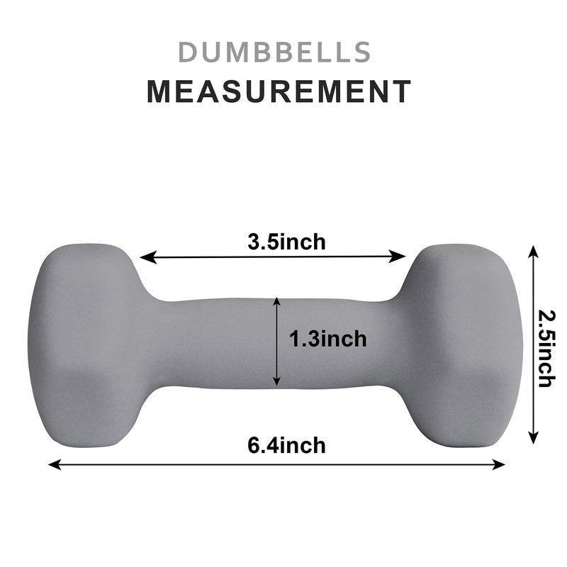 Balelinko Home Gym Equipment Workouts Strength Training Weight Loss Pilates Weights Yoga Sets Free Weights for Women, Men, Seniors and Youth, 3LB Gray, Pair