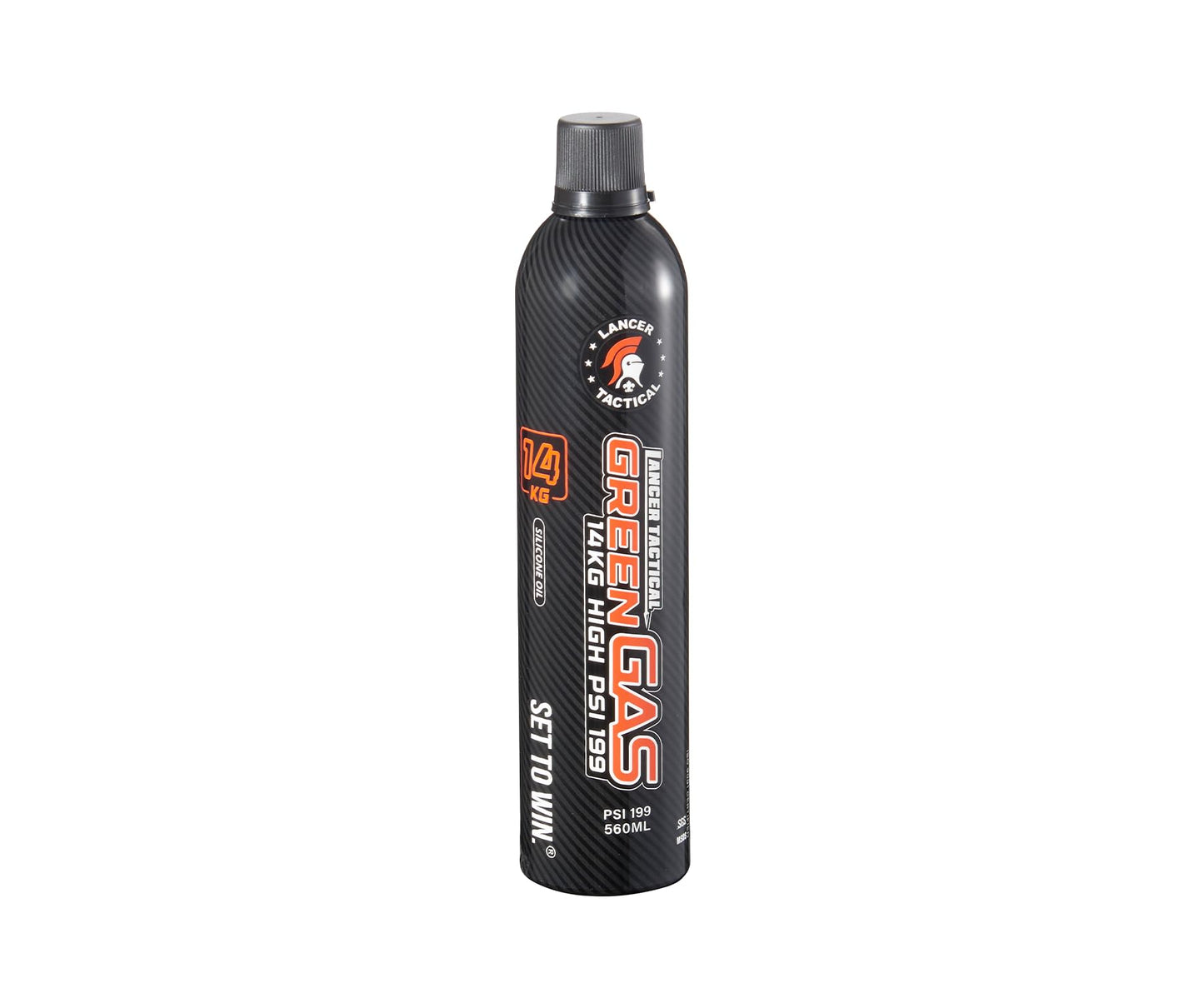 Lancer Tactical 560ml/18.9oz 14kg Powerful Green Gas High PSI G-1200 for Airsoft Pistol, Airsoft Rifle, Air Gun (Silicone Oil) -Pack of 2