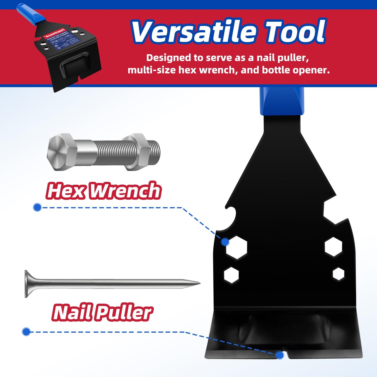 Tanzfrosch Trim Puller Tool for Baseboard Heavy Duty Trim Removal Tool Multi-Tool Pry Bar and Hammer for Commercial Work Baseboard Molding Siding and Flooring Removal Remodeling