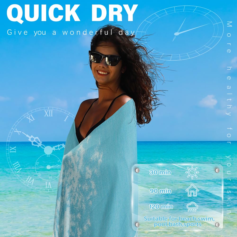 Widdonen Turkish Beach Towel,Extra Large 79x36,4 Pack,Quick Dry,Compact