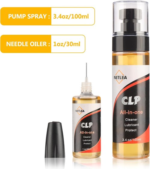 CLP Gun Oil - Premium Firearm Lubricant for Rust Prevention | 3.4oz Fine Mist & 1oz Needle Oiler