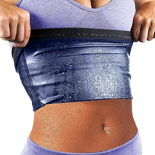 Sweat Waist Trimmer Belt for Women - Deep Blue, Large-X-Large