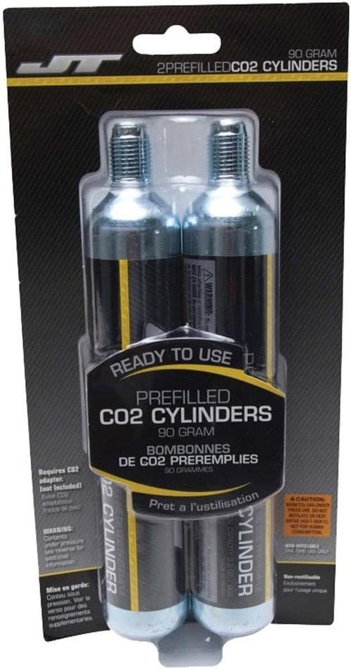 JT 90g CO2 Cartridges - PBB Barrel Plug & Squeegee | Compatible with 88g Crosman AirSource Cylinders