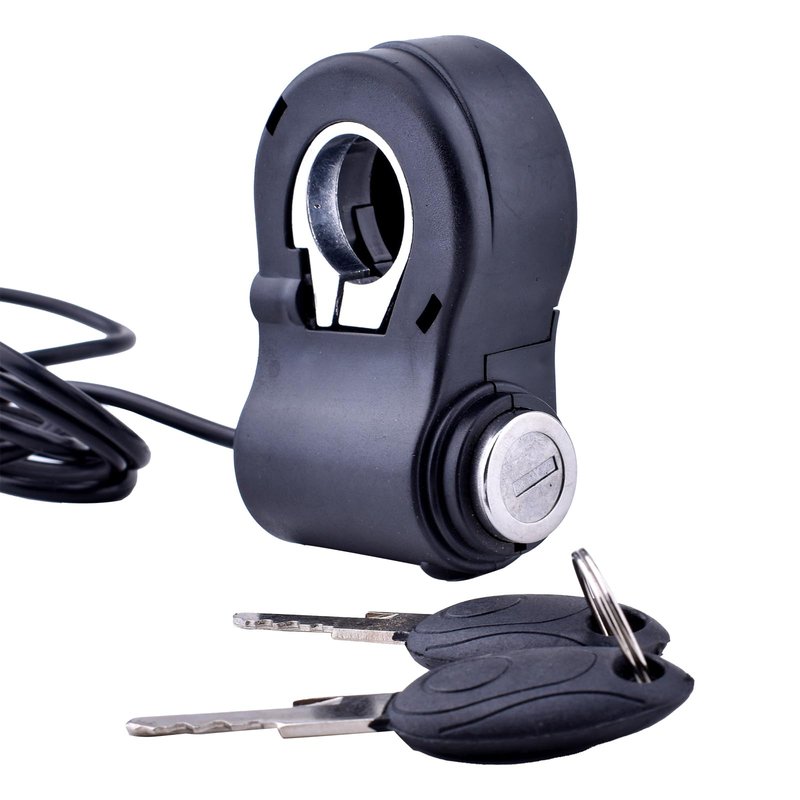 Universal Bike Key Ignition 12V-96V Ebike Ignition Switch with Key Superior Anti-Theft Electric Scooter Key Switch 2 Wires Electric Scooter Ignition Lock Key Switch Scooter Key Ignition Replacement