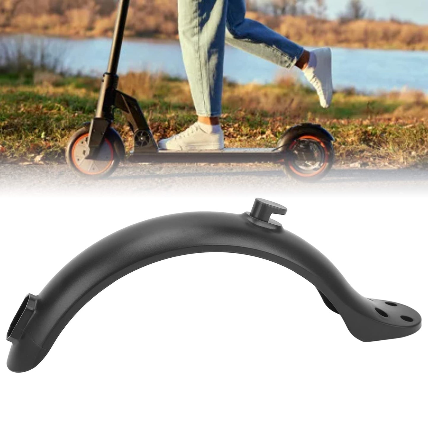 Odorkle Electric Scooter Mudguard, 4 Hole Scooter Rear Black MudguardProof Mudguard Support Replacement for Neat Driving, Odorklepw3ae2dx7b