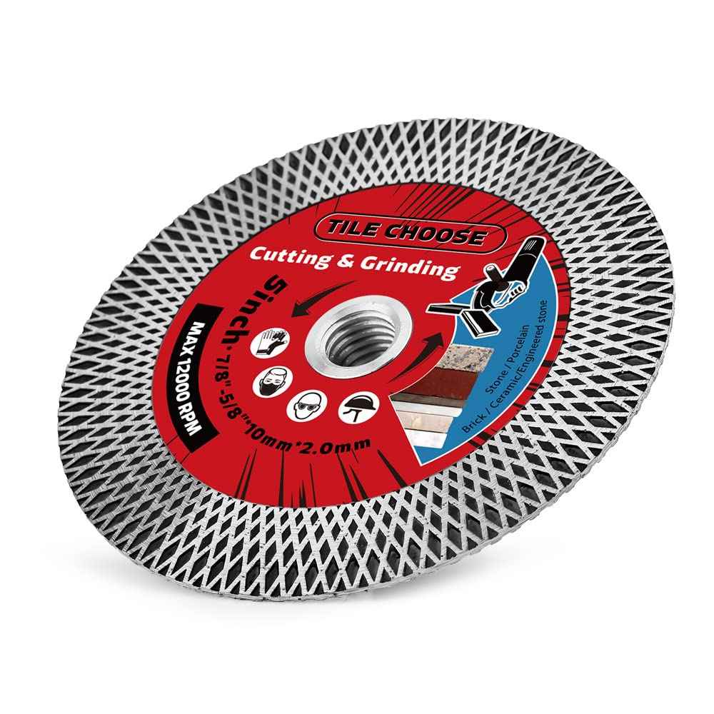 Diapro 5" Tile Turbo Saw Blade Diamond Blade with 5/8"-11 Arbor for Cutting and Grinding Porcelain Tile Granite Marble…