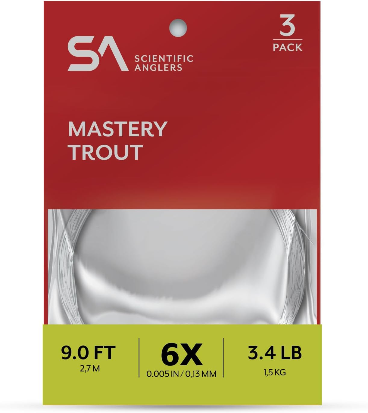 SA Mastery Tapered Leader for Trout Fly Fishing - 9ft Freshwater Performance