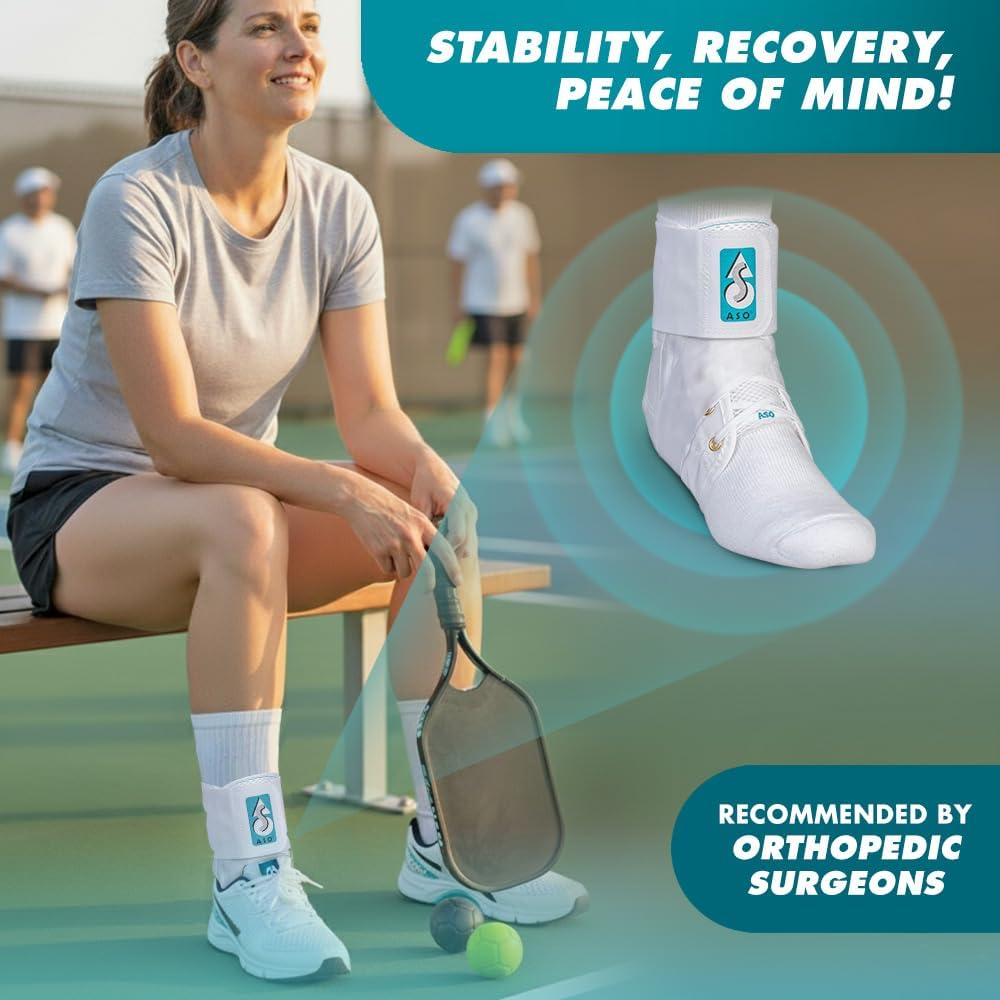 Med Spec ASO Ankle Stabilizer - Lace-Up Ankle Brace for Sprains & Tendonitis | Unisex Orthopedic Support