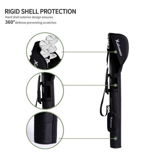 Golf Stand Bag, Lightweight Golf Carry Bag with Full-Length Zipper Protection, Sturdy Golf Club Bag for Multiple Pieces, Driving Range, Par 3 and Executive Courses