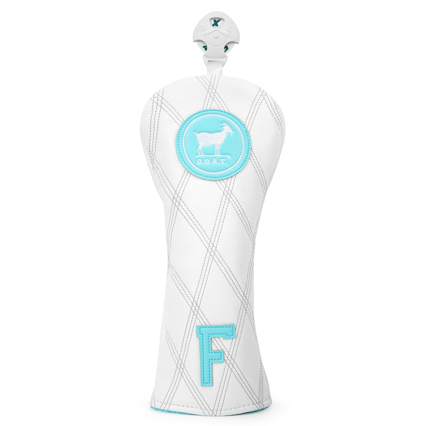 White and Blue Goat Style Golf Driver Headcover Fairway Wood Head Cover Hybrid UT Headcover Cover Premium Golf Accessories for Men (1x Fairway Cover)