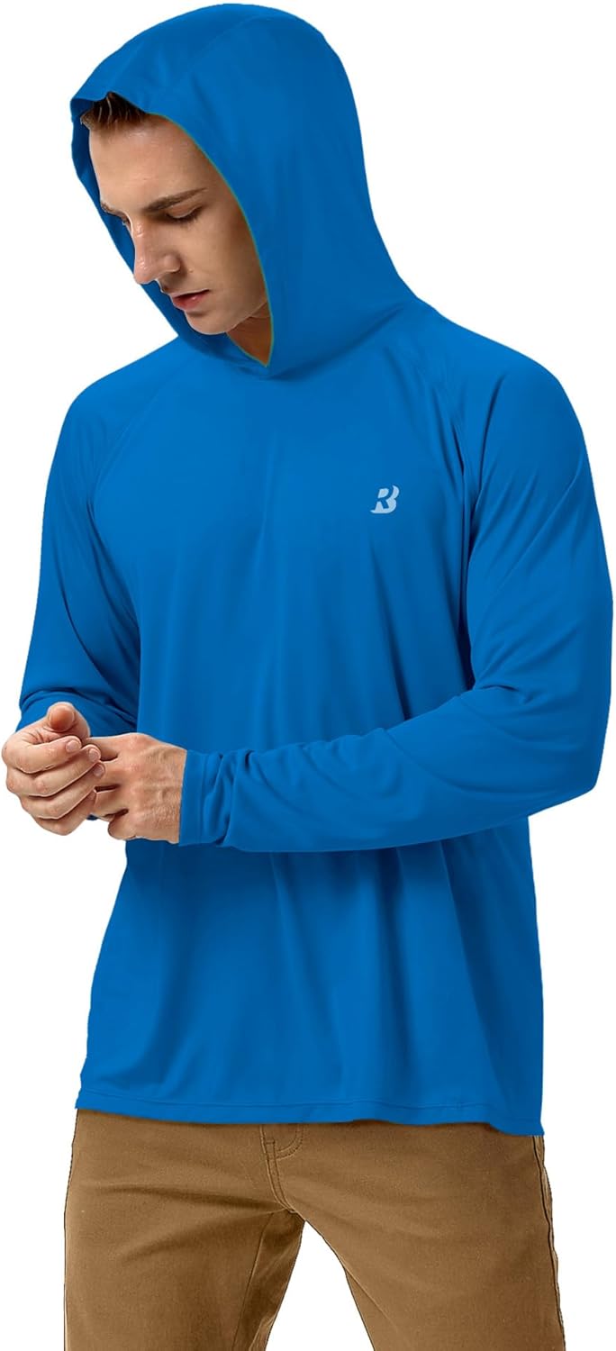 Roadbox Fishing Shirts for Men - UPF 50+ Long Sleeve UV Sun Protection Hoodie | Perfect for Outdoor Activities
