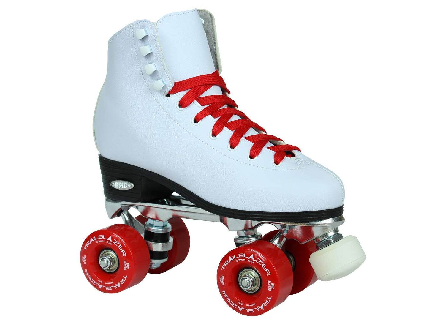 Epic Skates Classic White with Red Wheels Roller Skates ClassWhRed06
