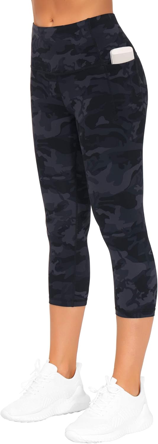 The Gym People High Waist Tummy Control Capris Leggings - Comfortable Fit for Active Women