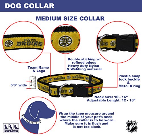 Boston Bruins Pet Collar for Dogs & Cats - Medium (12-18" L)