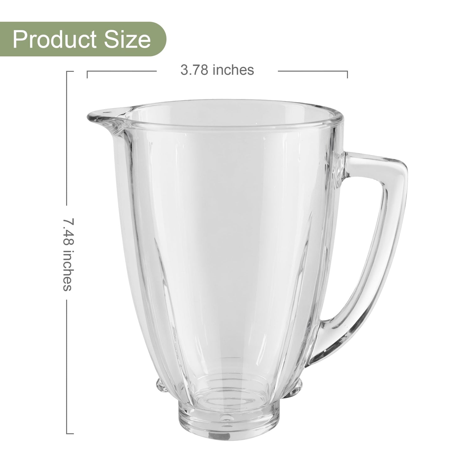 Equust 6-Cup Glass Jar with Blade with Lid, Replacement parts Compatible with Oster Blenders