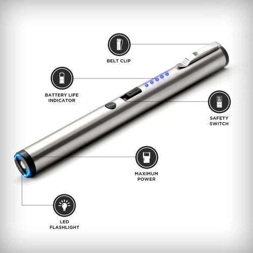 Guard Dog Security Stun Gun Pen - Tactical Self-Defense Device with Battery Indicator & Belt Clip | 6.10 Inches