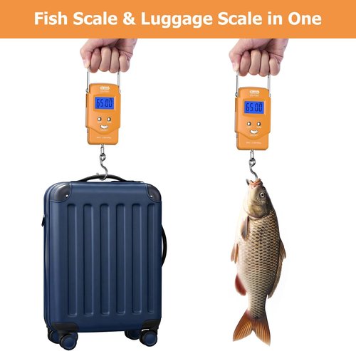Dr.meter Fishing Scale - 110lb Digital Luggage Scale with Backlit LCD & Measuring Tape | Compact & Portable Fishing Gear