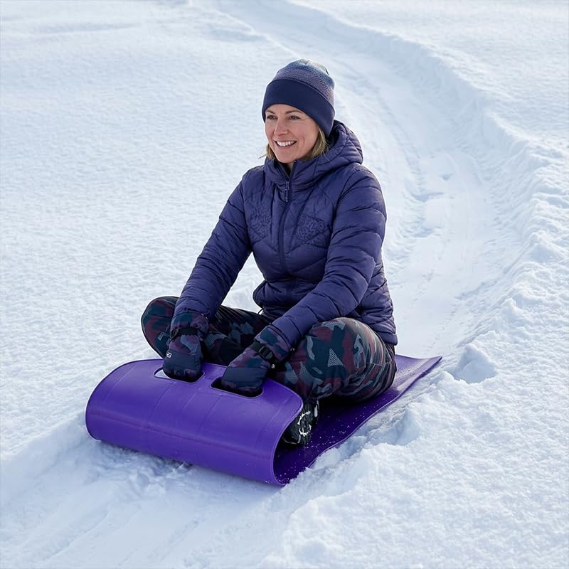 Outdoor Snow Sliding Mat - Lightweight Portable Sled - Purple