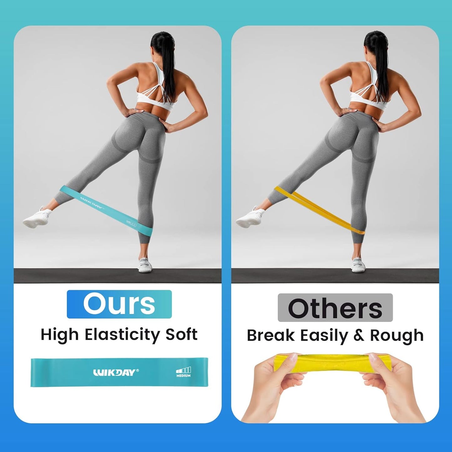 WIKDAY Resistance Bands - Versatile Workout Loop Bands Set for Men & Women | 5-Piece Set for Stretching & Crossfit