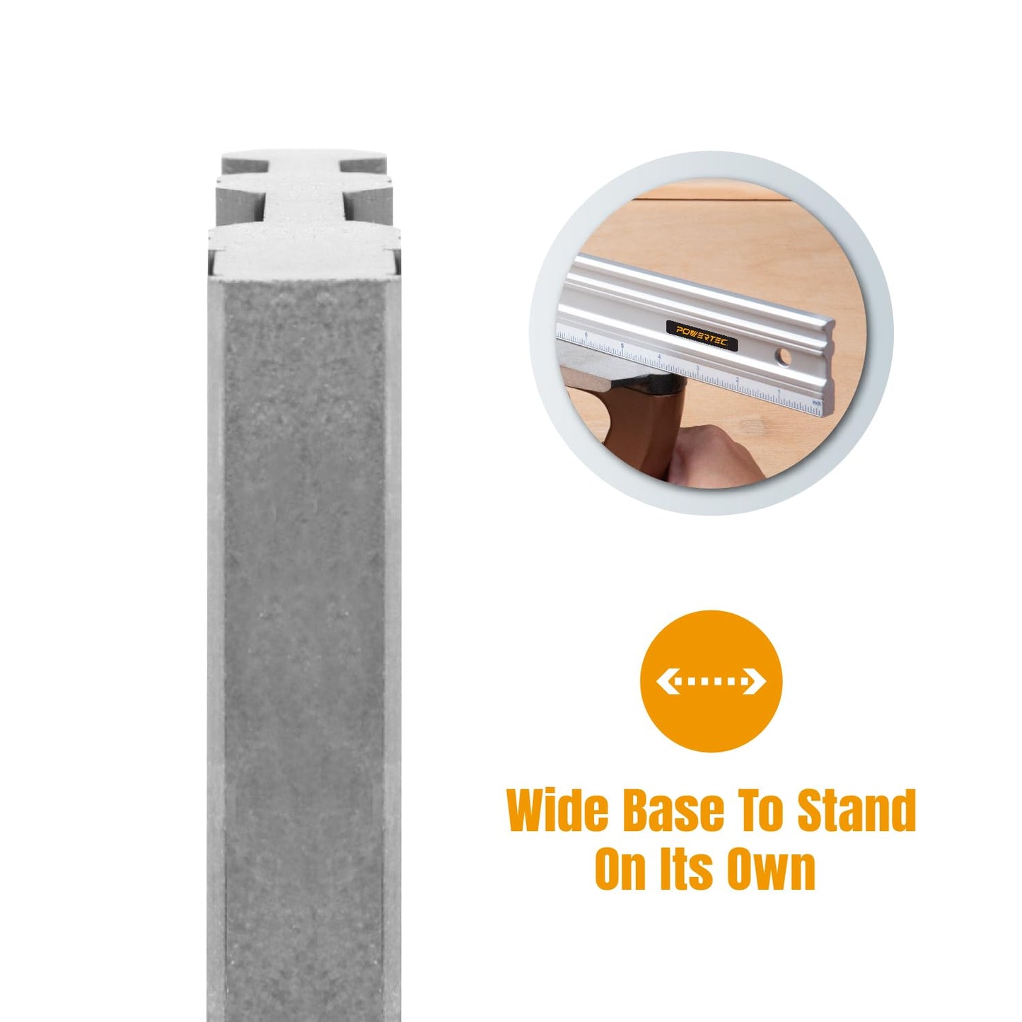 POWERTEC 24, 38 & 50 Inch Machinist Aluminum Straight Edges, for Checking Surface Warp, Marking/Scribing Lines - Used w/Feeler Gauges for Automotive Repairs, Cylinder Head Checks (71720)