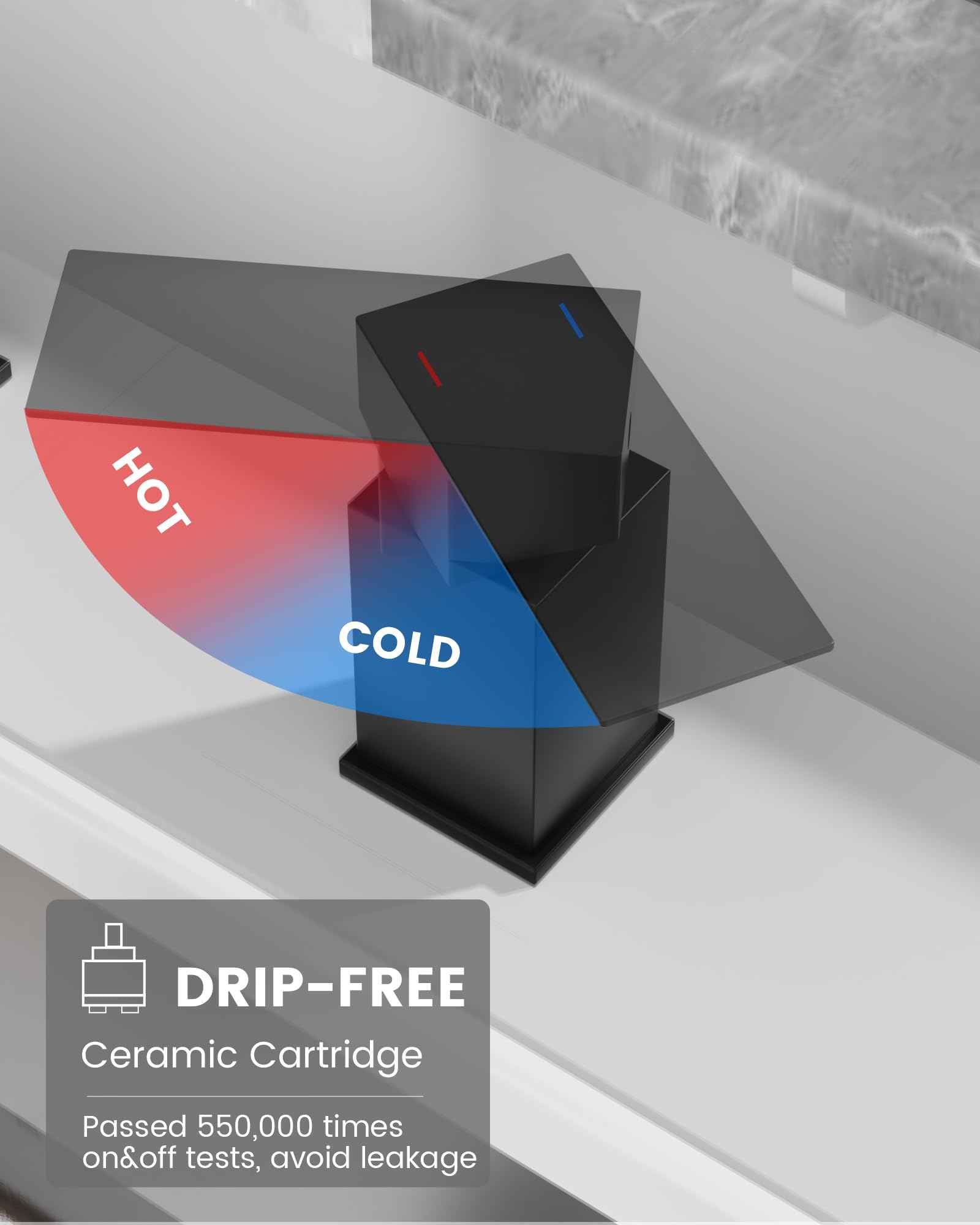 APPASO 2 Hole Kitchen Faucets, Square Kitchen Faucet with Pull Down Sprayer, Black Kitchen Faucet with Sprayer, Stainless Steel, Single Handle Faucets for Kitchen Sink