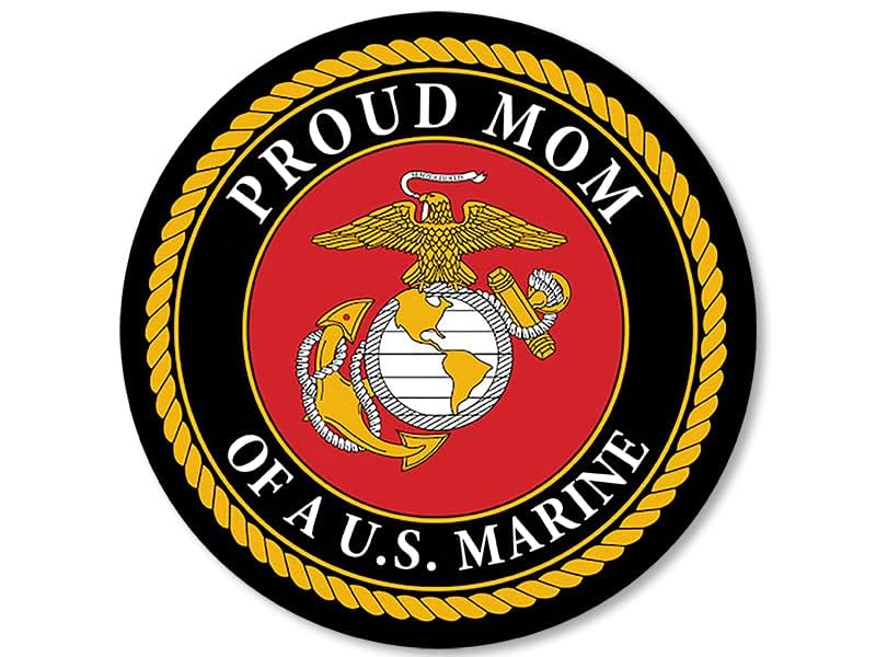 Proud Mom of a US Marine Vinyl Decal - 3 Inch USMC Sticker