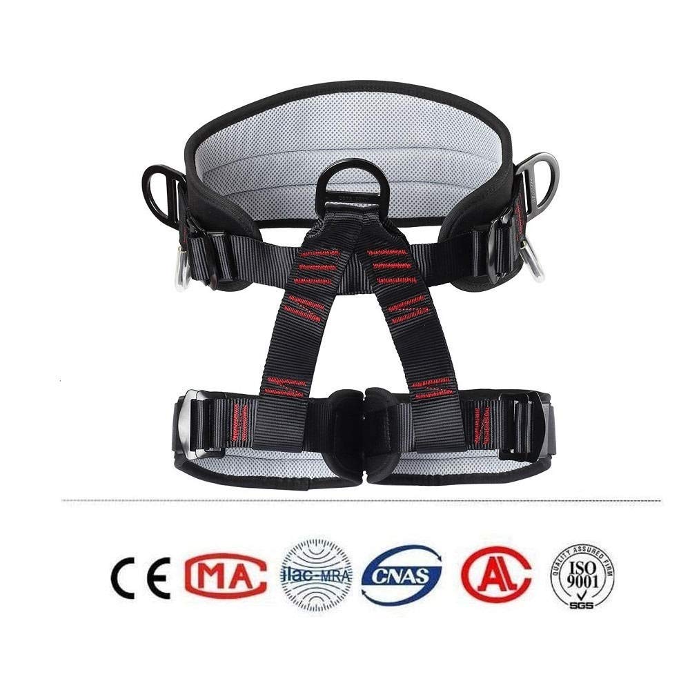 HandAcc Climbing belts, Thicken Professional Safety Belt for Caving Rock Climbing Fire Rescuing Rappelling Tree and Outdoor Adventure Activities