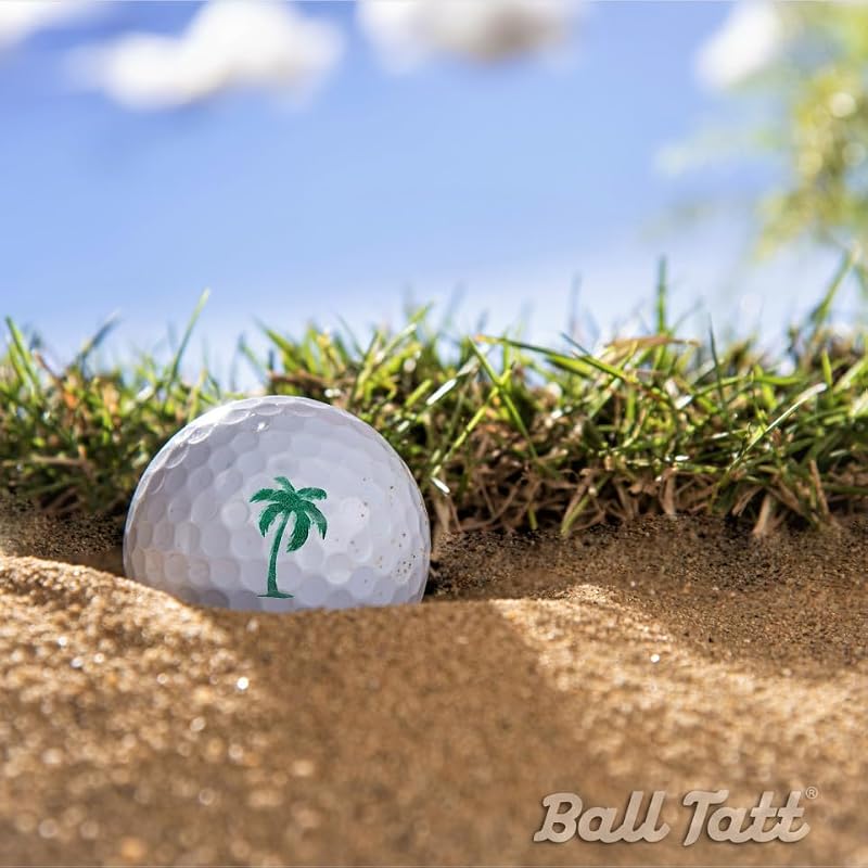 Ball Tatt Palm Tree Golf Ball Stamp - Self-Inking Waterproof Marker for Golfing, Quick-Dry & Reusable