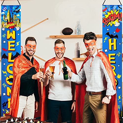 Hero Themed Party Decorations - Welcome Sign & Door Banners