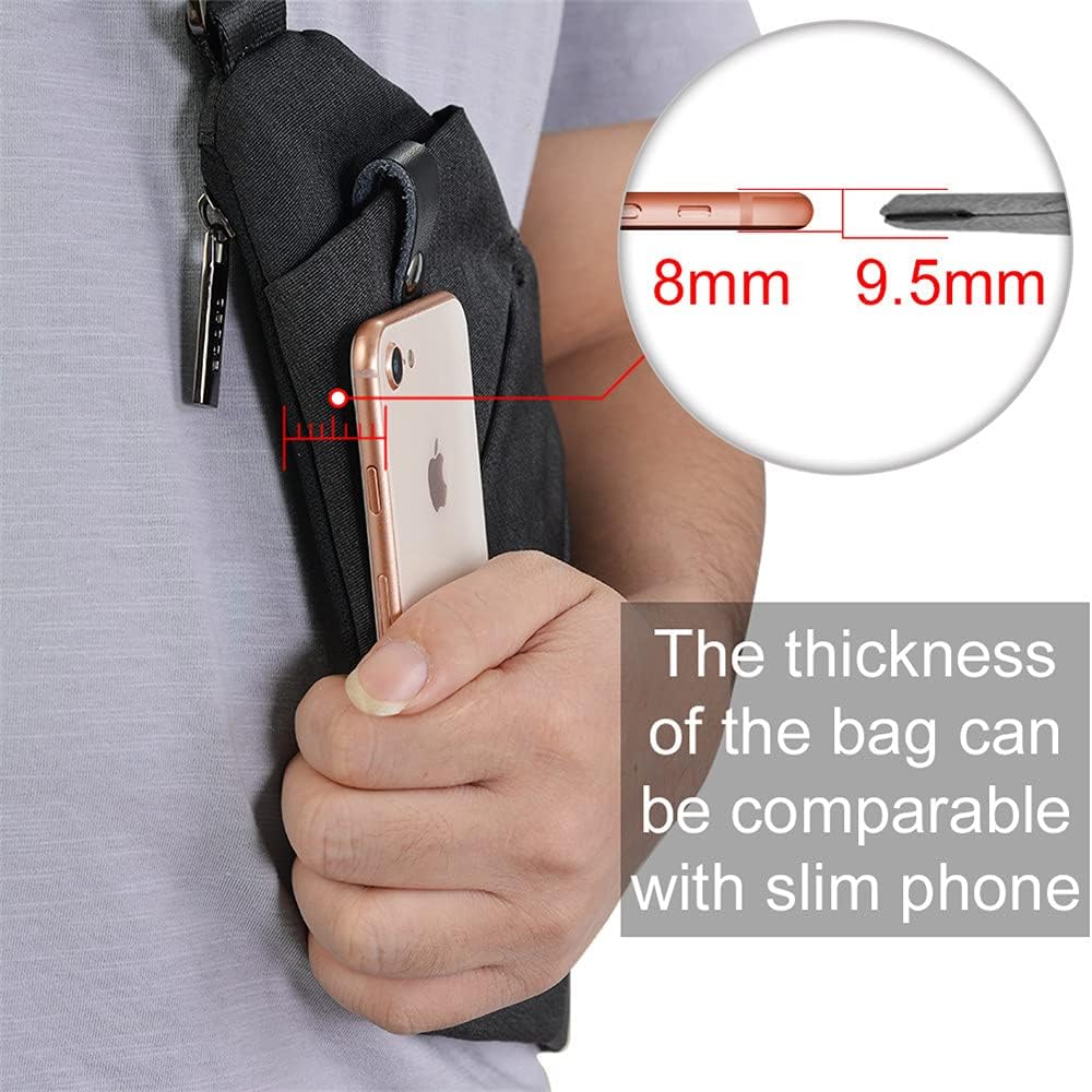 OSOCE Lightweight Sling Bag - Anti-Theft Crossbody for Men & Women | Casual Travel & Hiking | Black, Large