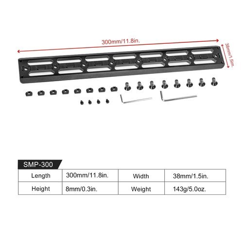 11 inch Arca Swiss Adapter M lok Rail for Rifles,300 mm Long, 2520