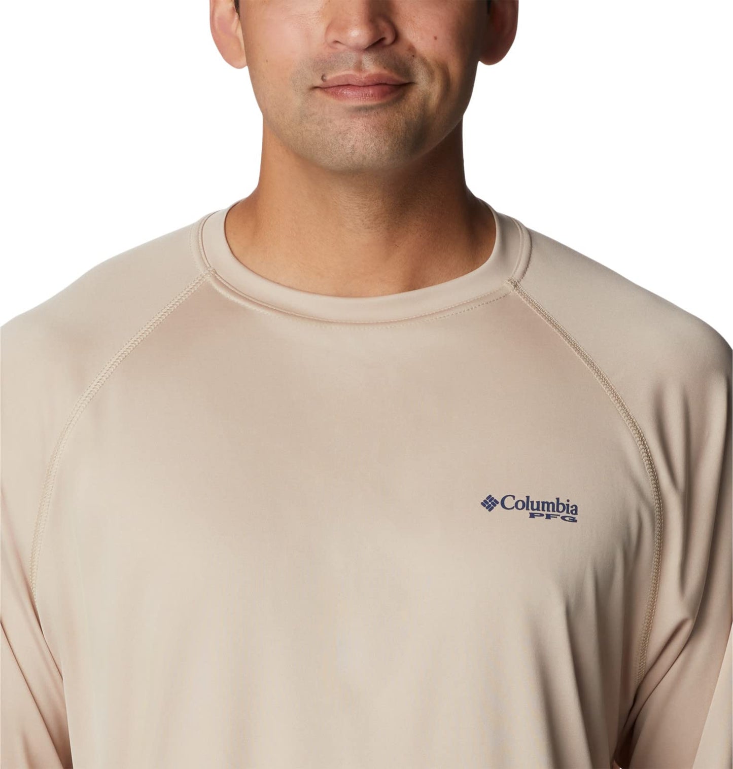 Columbia Men's Terminal Tackle Long Sleeve Shirt, Ancient Fossil/Carbon Logo, 5X Tall
