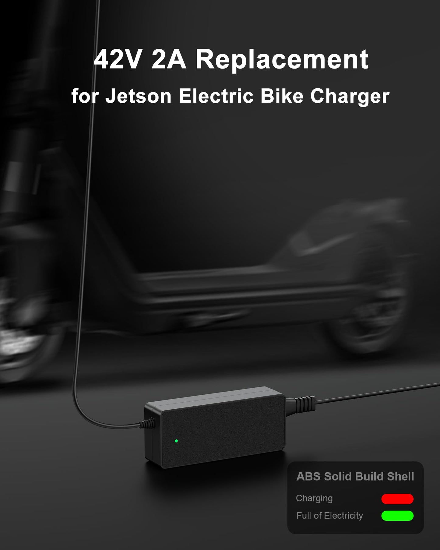 WUKUR 42V Charger Compatible with Jetson Electric Bike Charger for Jetson Bolt/Bolt Pro/Adventure/Metro/Journey/LX10/Atlas/J5/J8 JY-420150 for Jetson Eris Pro/Ora Pro/Racer/Rhythm Scooters