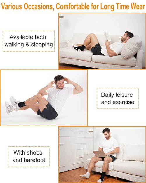 Furlove AFO Foot Drop Brace for Walking, Drop Foot Brace Soft Night Splint for for Sleeping, Adjustable Foot Support (Left)