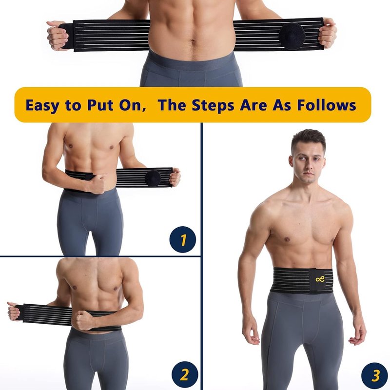 Umbilical Hernia Belt for Men & Women, Abdominal Binder Adjustable Truss Support with Compression Pads for Naval, Ventral, Incisional, Epigastric, Belly Button Hernias, Pre Post Surgery,Super Breathable-L