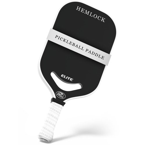 Hemlock Elite Pickball Paddle - USAPA Approved, Air Dynamic 360 Molding Technology for High Spin and Control, Carbon Fiber, Advanced and Beginner Starter, Men and Women, Black