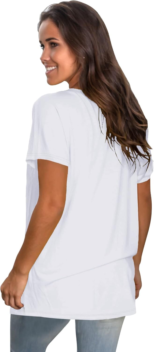 Saloogoe Women's Loose Fit T-Shirts - Casual Summer Workout & Yoga Tunic Tops