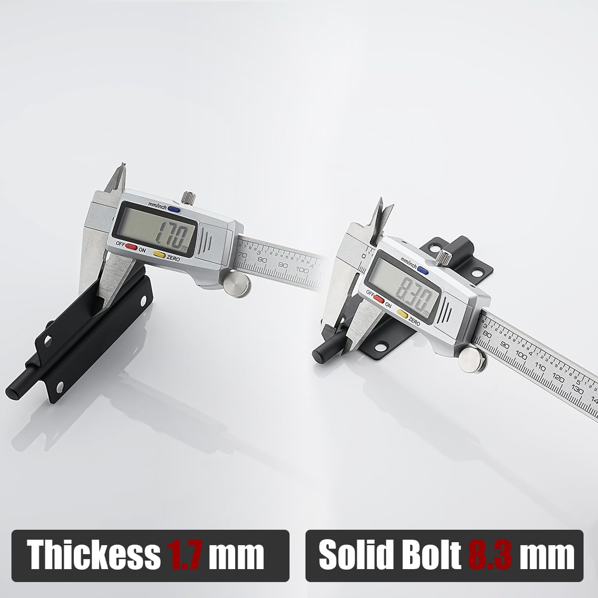 JQK 4 Inch Barrel Bolt Latch, 304 Stainless Steel Slide Bolt Latch, Thicken 1.7mm Plate Door Lock, Black 2 Pack, HBB140-PB-P2