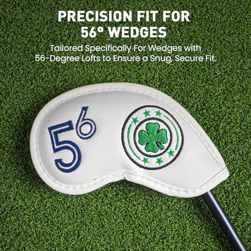 Wedge Golf Iron Head Covers - White 56° - 1 Pack