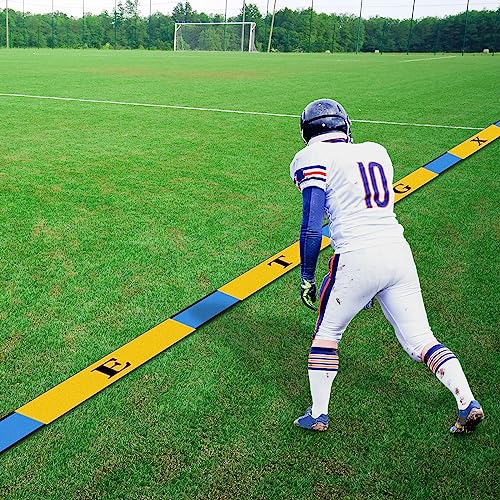 Adjustable Football Linemen Splits Marker - 39 FT Vinyl Yard Marker with 8 Letter Strips