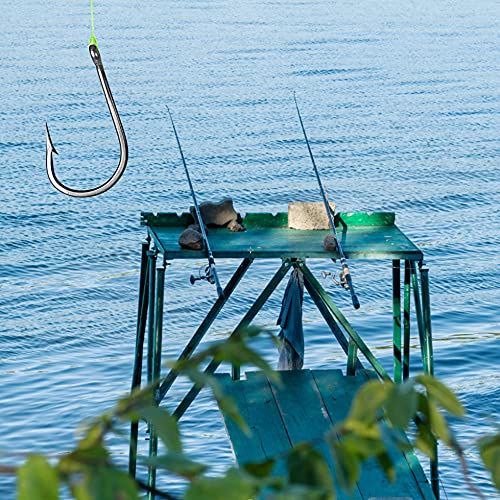 300PCS High-Carbon Steel Fishing Hooks Set - 10 Sizes with Eyelet