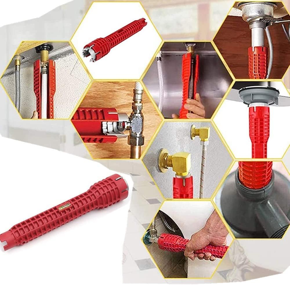 Zeromall 14-in-1 Multi-functional Pipe Wrench, Faucet and Sink Installer, Anti-Slip Pipe Wrench Plumbing Tool for Sink/Bathroom/Kitchen Plumbing Installation and Repairs