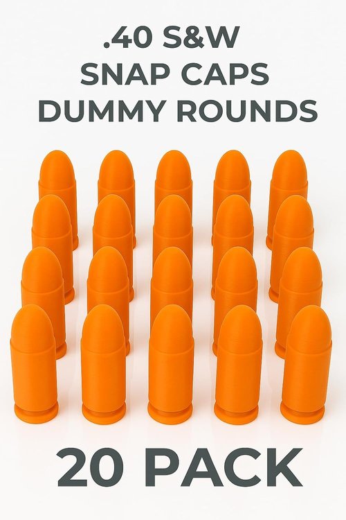 .40 S&W Snap Caps | Inert Dummy Rounds for Dry Fire Training - Durable, Reusable & High Visibility - 5/10/20 Pack