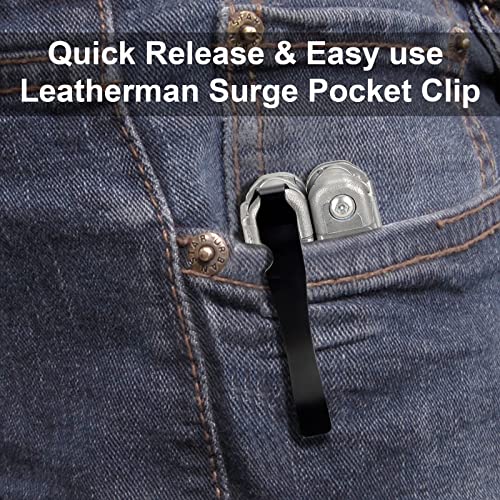 iGuerburn Pocket Clips for Leatherman Surge - Accessories for Surge Model Only - Black