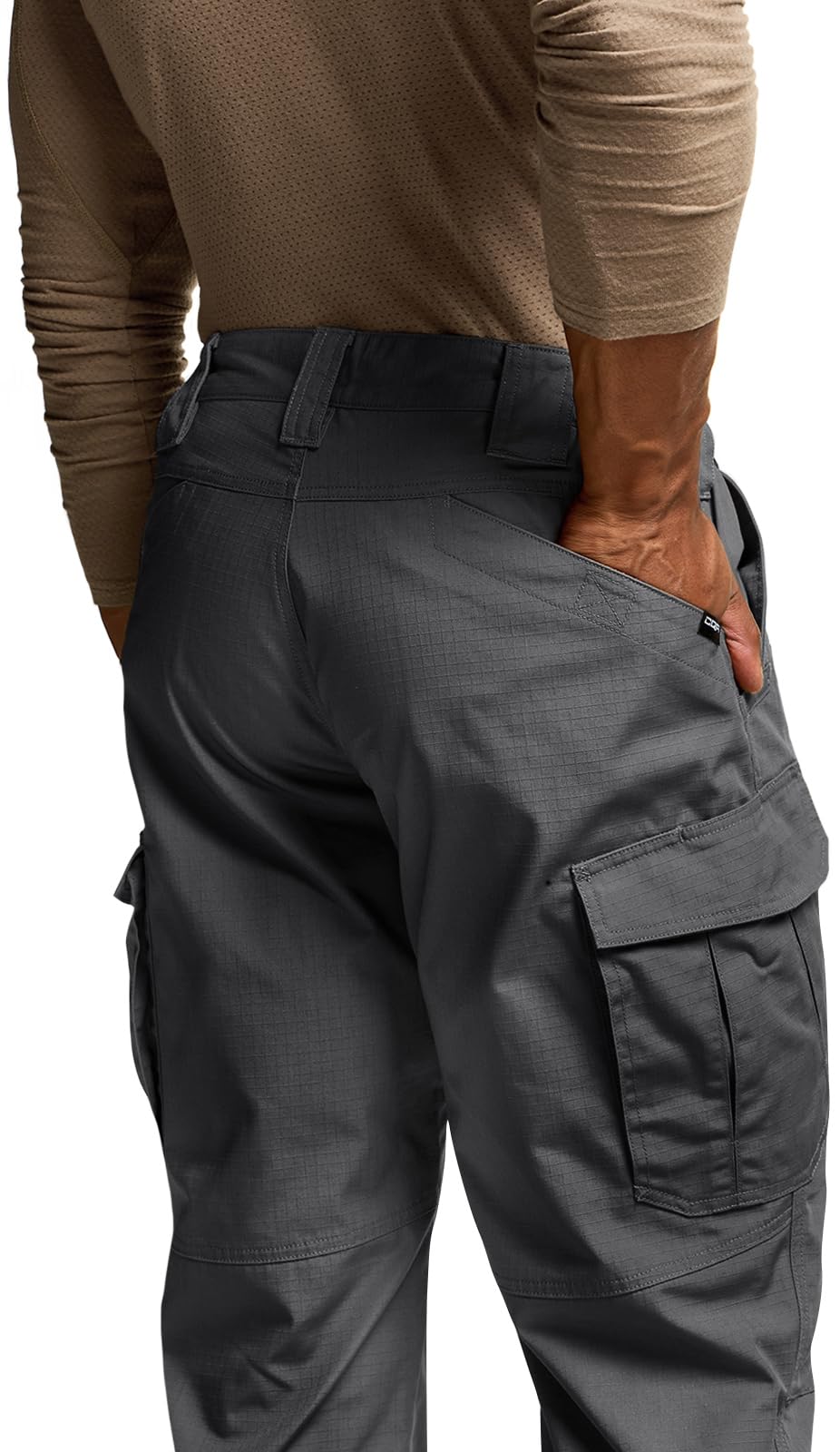 CQR Men's Tactical Pants, Water Resistant Ripstop Cargo Pants, Lightweight EDC Work Hiking Pants, Outdoor Apparel, Raider Mag Pocket Charcoal, 32W x 32L