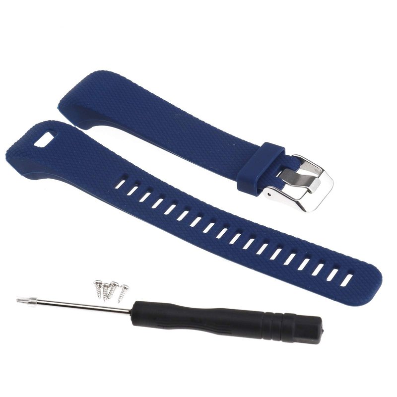 SING F LTD Watch Strap Sports Band Bracelet Wrist Straps Blue Embossing Replacement Compatible with GARMIN Vivosmart HR+ Approach X10/X40 Fitness Watch
