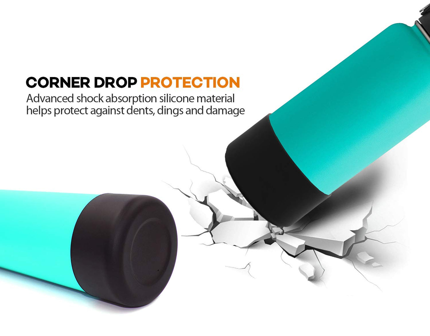 Flaskars Protective Silicone Boot for 12 oz - 40oz Hydroflask Water Bottles Anti-Slip Bottom Stanley Sleeve Cover Bumper (Small, Clear)