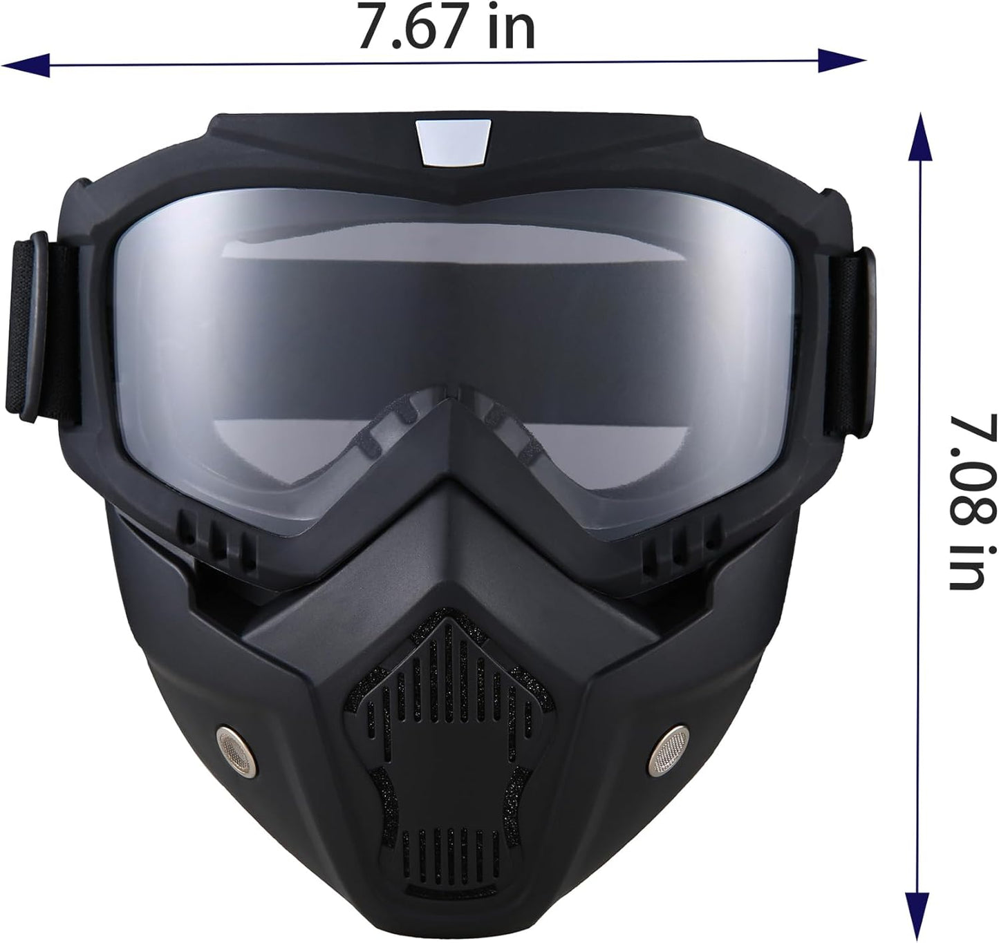 Skiennix Paintball Mask - Anti-Fog Motorcycle Helmet Goggles with Removable Face Mask | Adjustable Motocross Eyewear